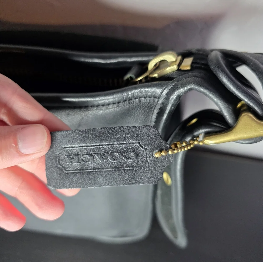 Coach Vintage Patricia Legacy‎ Black Leather Crossbody Purse